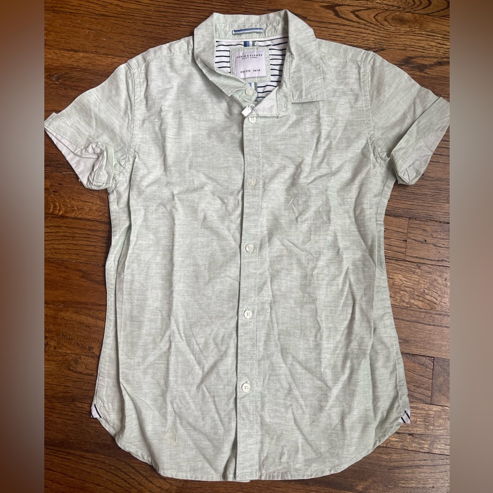 NWT boys short sleeve button down Easter